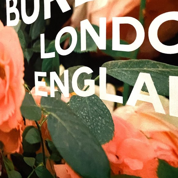 Burberry "Roses" Silk Square Scarf 35' x  35" - Picture 5 of 11